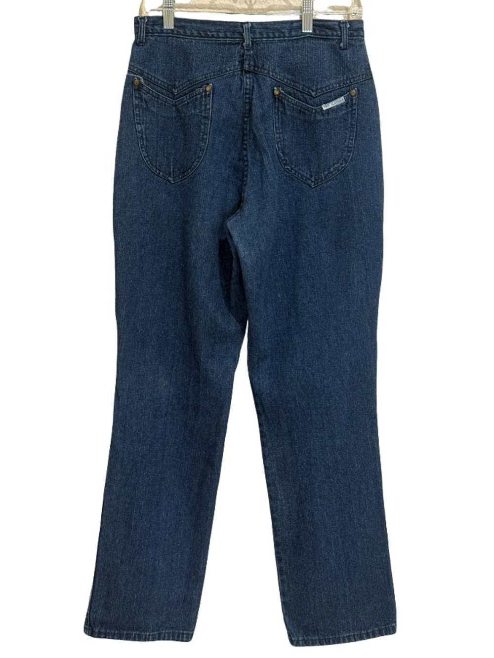 Vintage 80s 90s Western V-Yoke Ultra High-Rise Straight Leg Dark Jeans 27 28